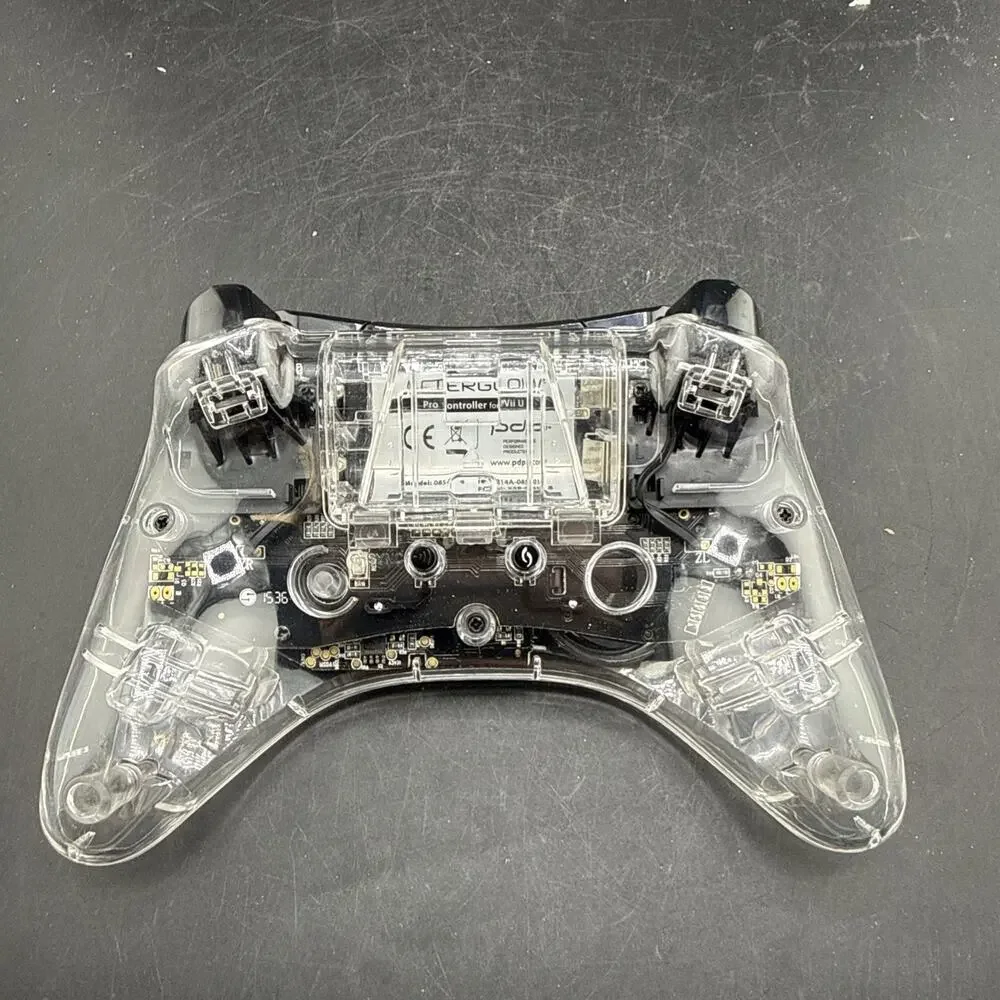 Afterglow Transparent Wireless Wii U Controller PDP Untested